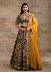 Pesto Green Wedding Lehenga from Jannat Collection