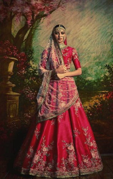 Pink Color Bridal Lehenga Choli Inspired From Sabyasachi Collection Panache Haute Couture 