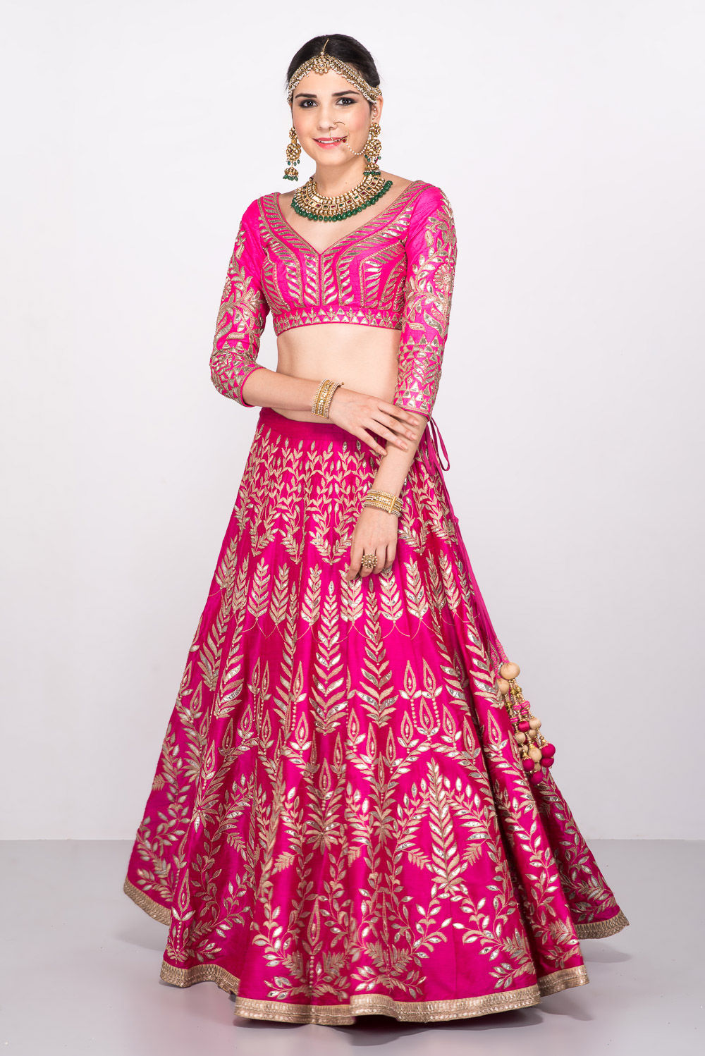 Pink Colour Gotta Patti Lehenga Choli