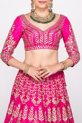 Pink Colour Gotta Patti Lehenga Choli