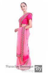 Pink Colour Georgette Silk Saree with Gotta Patti Embroidery