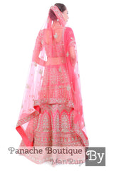 Pink Colour Heavily Embroidered Zardozi Lehenga