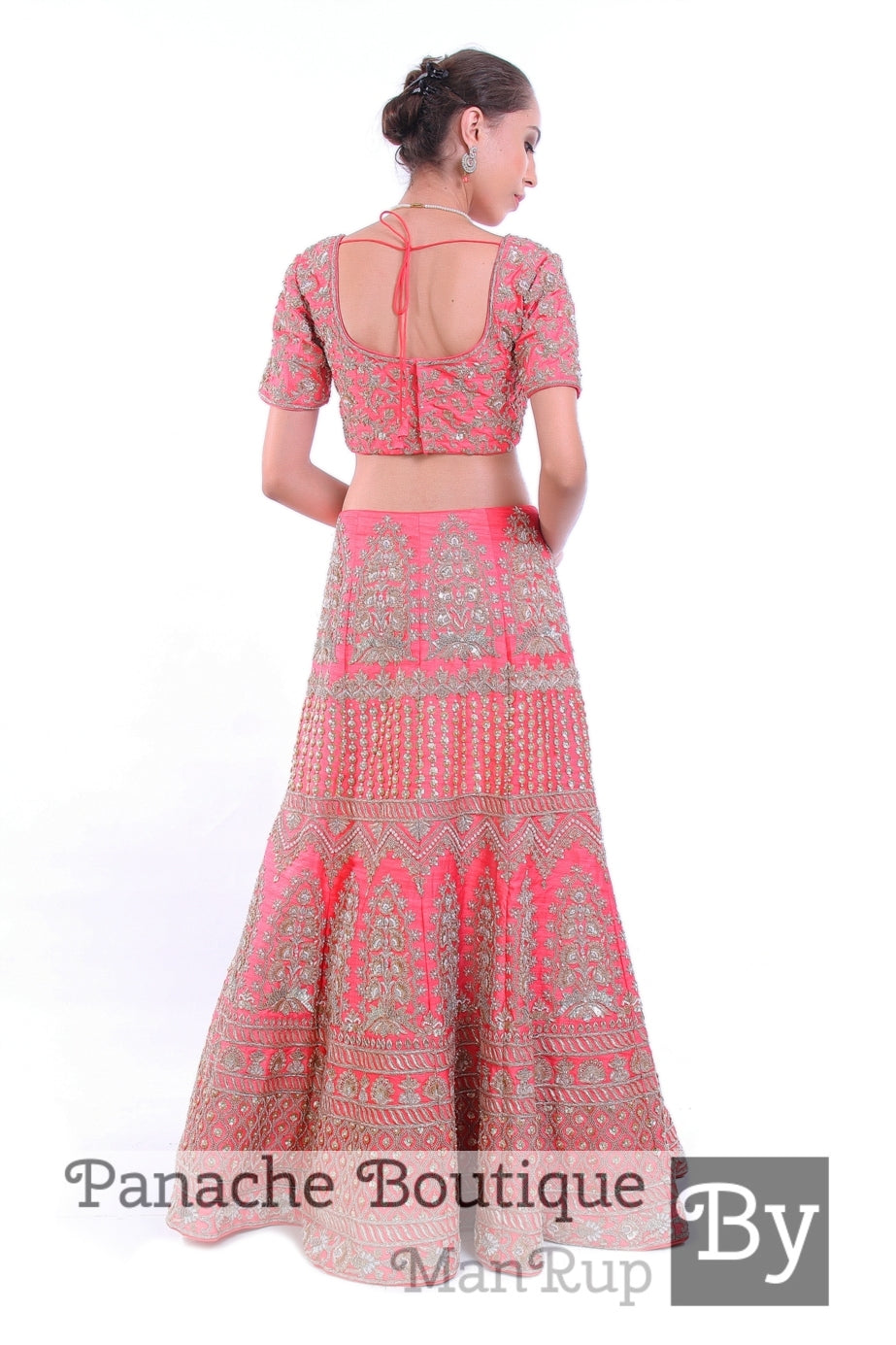 Pink Colour Heavily Embroidered Zardozi Lehenga