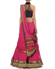 Pink and black party wear chaniya choli