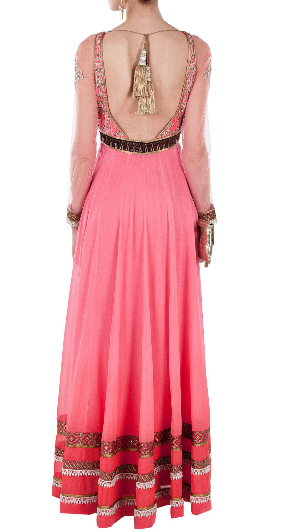 Pink color floor length anarkali salwar kameez