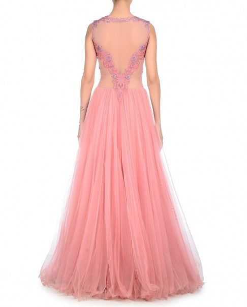 Pink Color Indo Western Gown