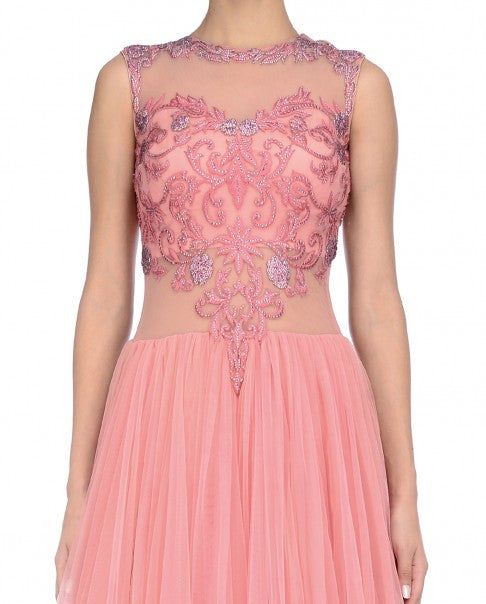 Pink Color Indo Western Gown