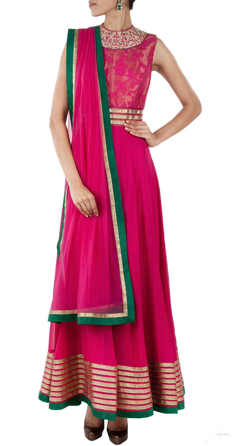 Yellow color long anarkali salwar kameez