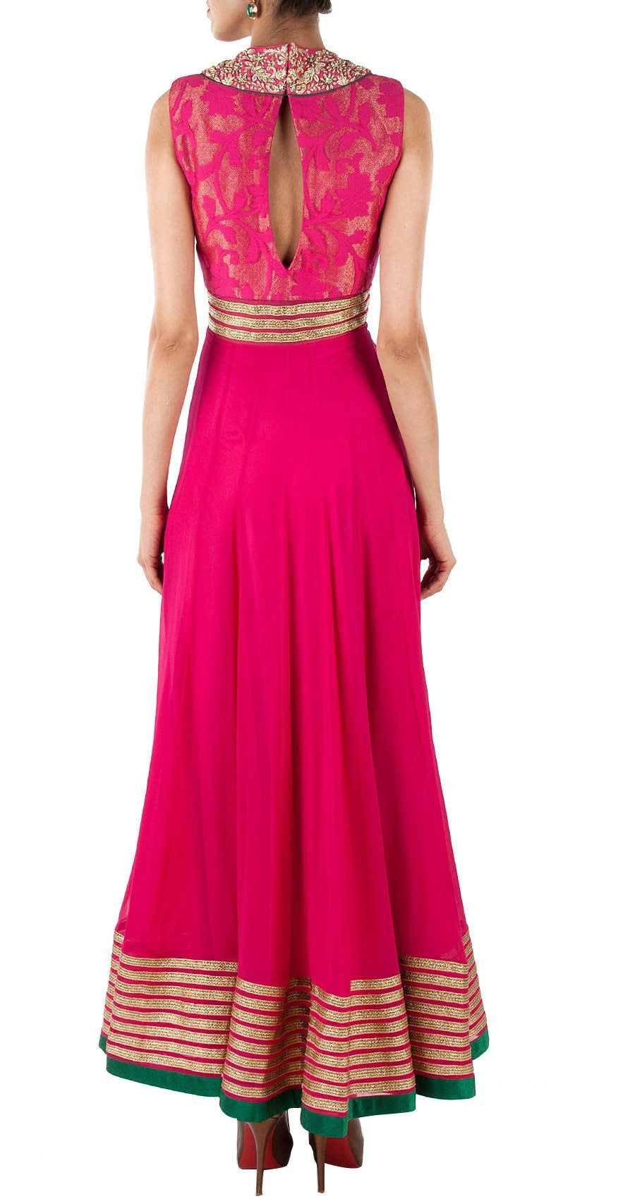 Yellow color long anarkali salwar kameez