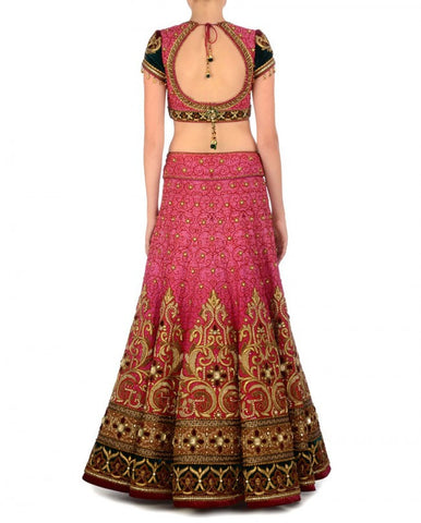 Pink colour bridal lehenga choli