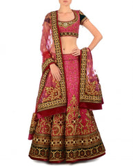 Pink colour bridal lehenga choli