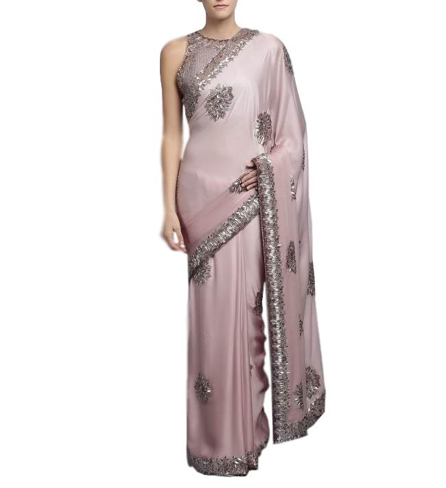 Pink Colour Designer Saree in Satin