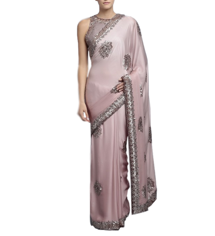 Pink Colour Designer Saree in Satin