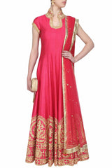 Pink Gotta Patti Anarkali