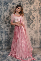 Pink Coloured Sequins Lehenga