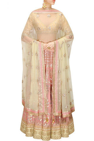 Pinkish Peach color Bridal Lehenga Choli