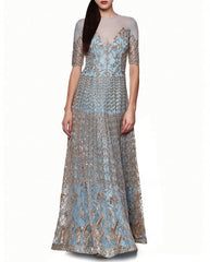 Powder Blue Gotta Patti Gown
