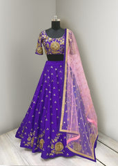 Purple Color Lehenga Choli with Pink Dupatta at Panache Haute Couture