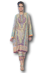 Purple and Blue Gotta and Zardozi Work Salwar Kameez at Panache Haute Couture