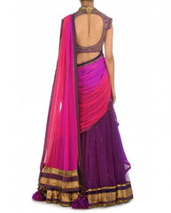 Purple and pink party wear chaniya choli
