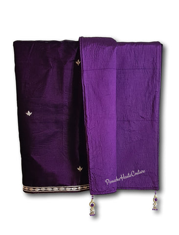 Purple colour velvet shawl / Dupatta