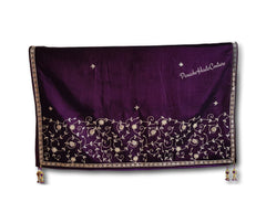 Purple colour velvet shawl / Dupatta