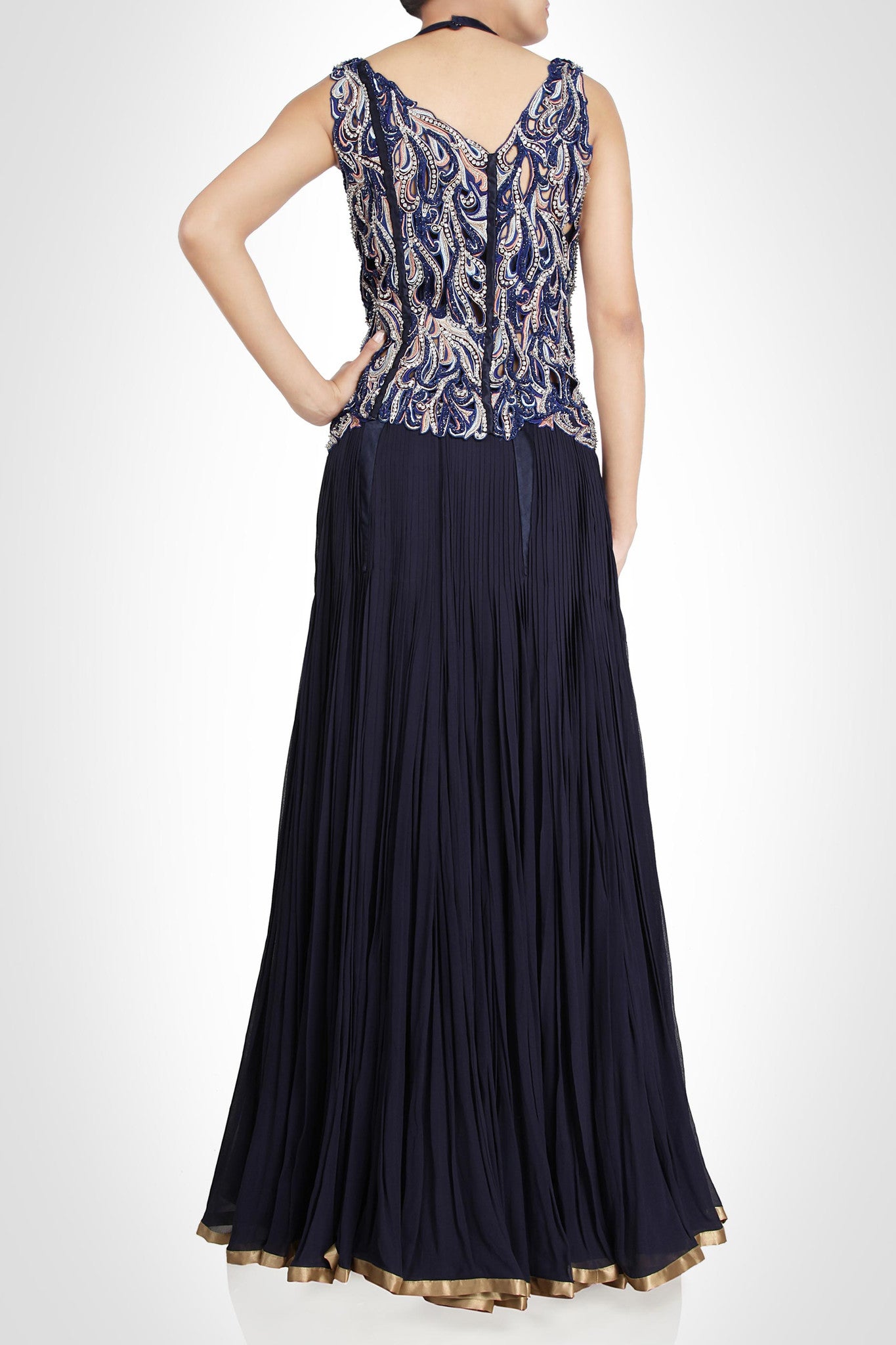 Blue color flaired lehenga