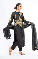 Ravishing Black Color Pure Silk Salwar Kameez