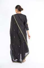 Ravishing Black Color Pure Silk Salwar Kameez
