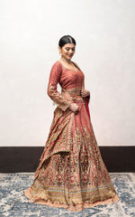 Red Color Swarovski Work Wedding Lehenga
