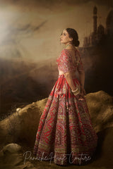 Red Color Wedding Lehenga RAZIA SULTAN from Mughal Royalties Collection