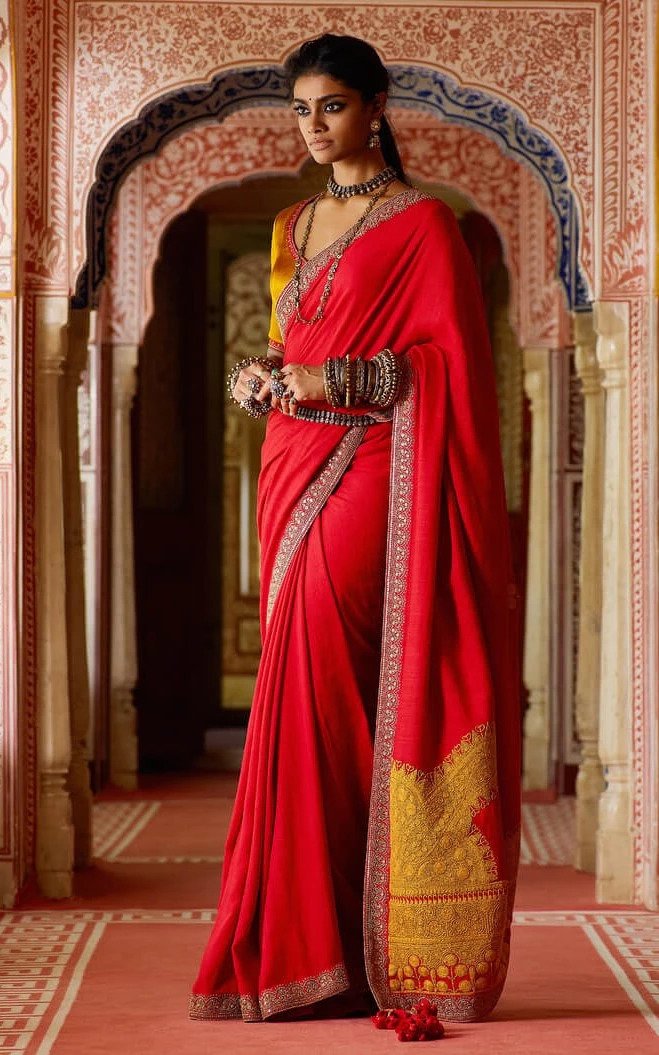 Red Color Wedding Saree