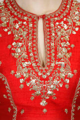 Red and Peach Lehenga Choli
