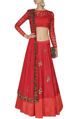 Red colour lehenga choli