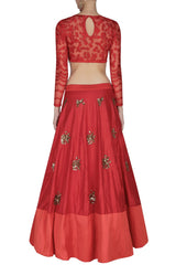 Red colour lehenga choli