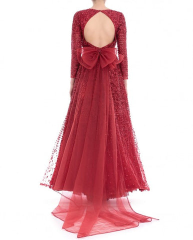 Red Color Indo Western Gown