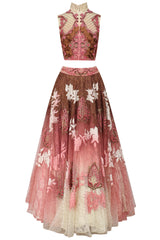 Rose Pink and Pearl White Lehenga Choli