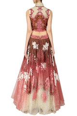 Rose Pink and Pearl White Lehenga Choli