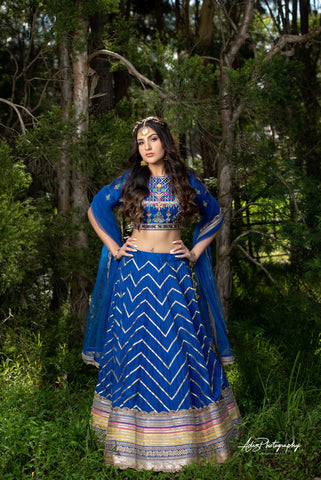 Royal Blue Lehenga Set from Gamila Collection