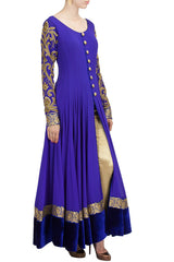 Royal blue color floor length anarkali suit