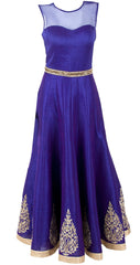 Royal blue color long anarkali salwar kameez