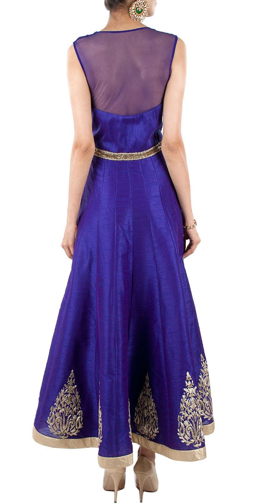 Royal blue color long anarkali salwar kameez