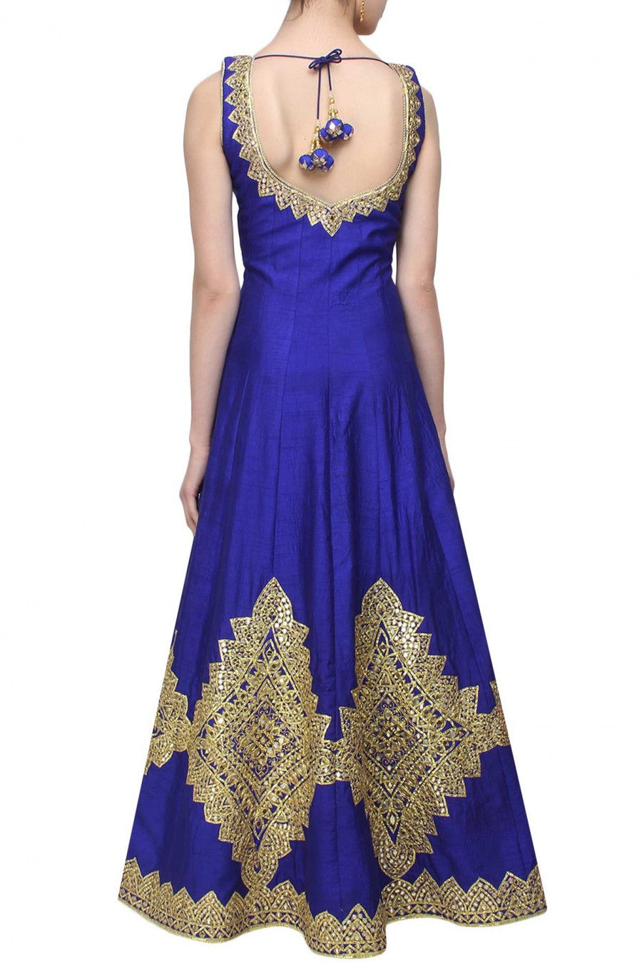 Blue color Mirror Embroidered Anarkali
