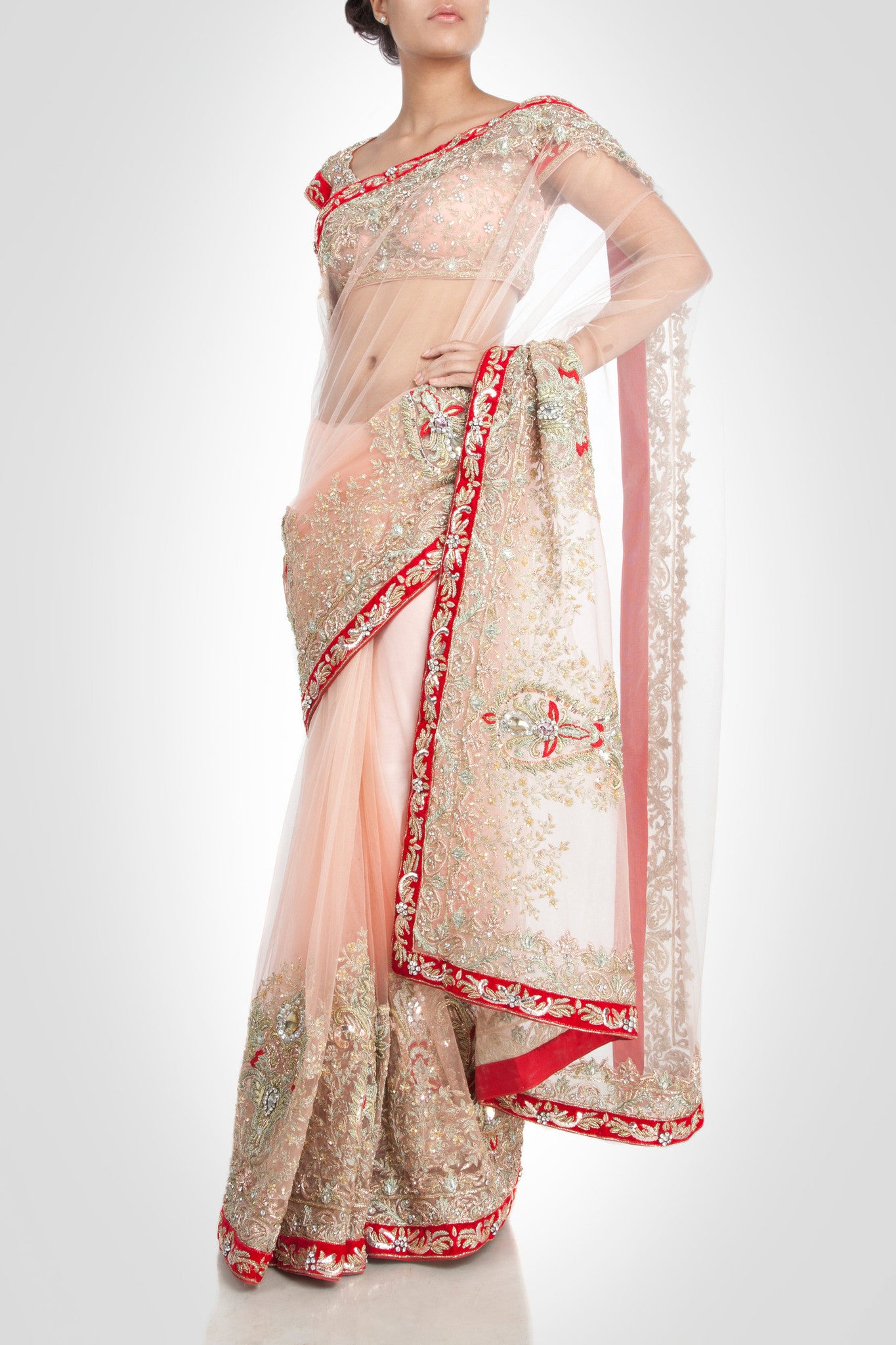 Blush Color Designer Saree