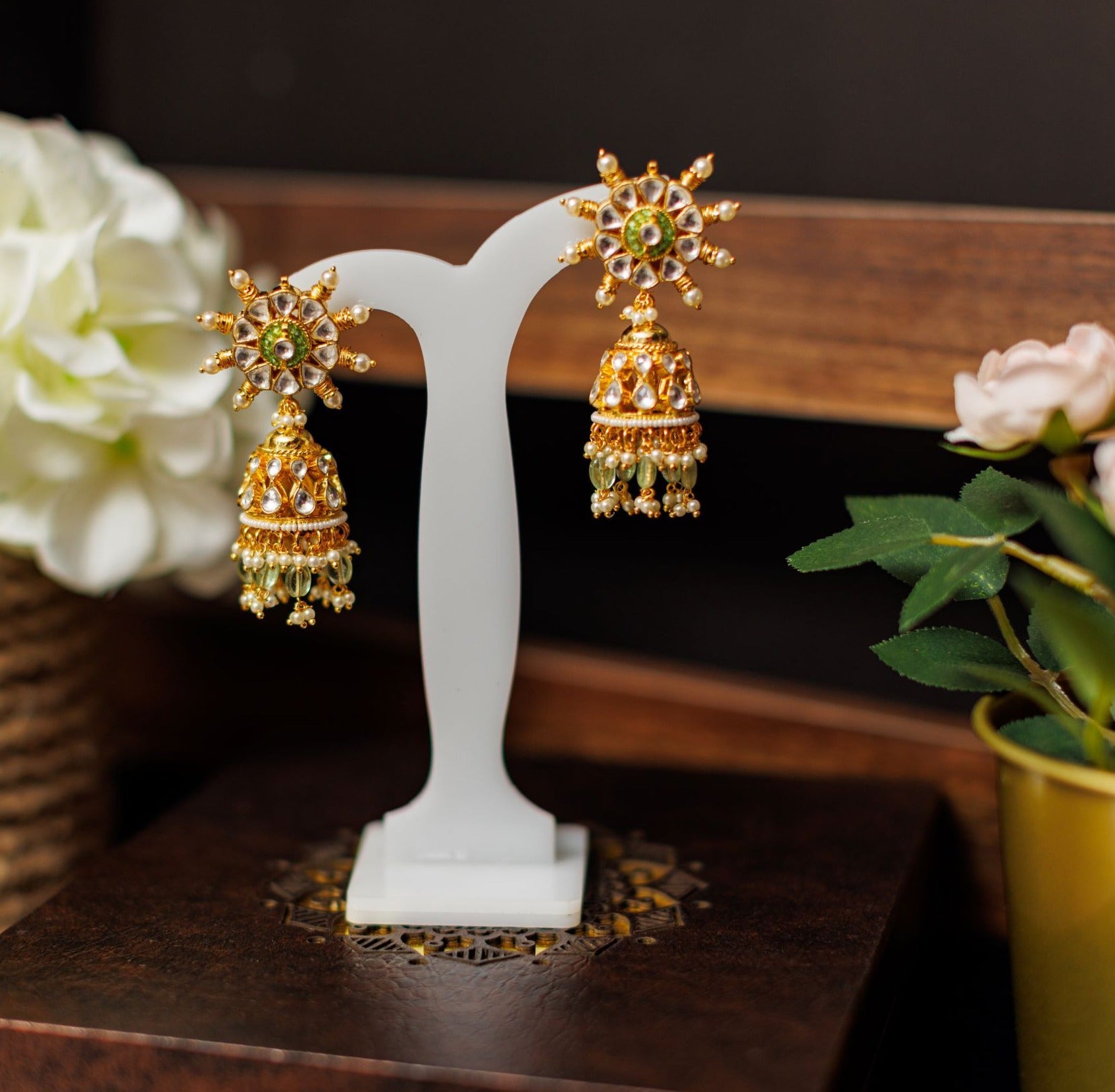 Sage Green Ahmedabadi Paachi Kundan Choker Ava