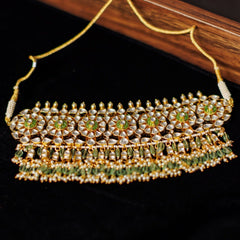 Sage Green Ahmedabadi Paachi Kundan Choker Ava