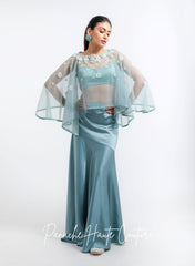 Sage Green Fitted Dhoti Skirt