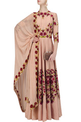 Salmon Pink Color Anarkali Kurta Set