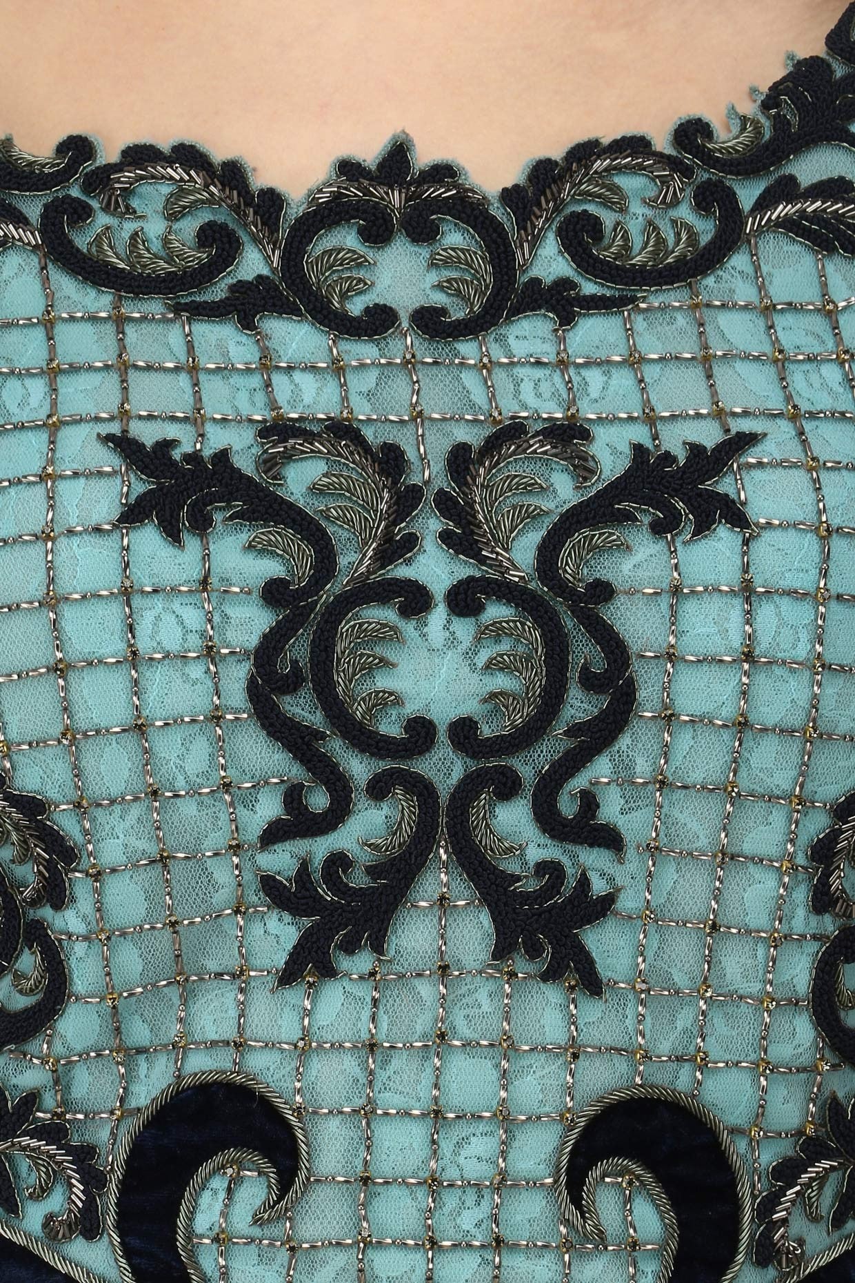 Sea Green and Blue Lehenga Choli