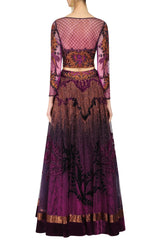 Shaded Purple Lehenga Choli with Dabka Embroidery